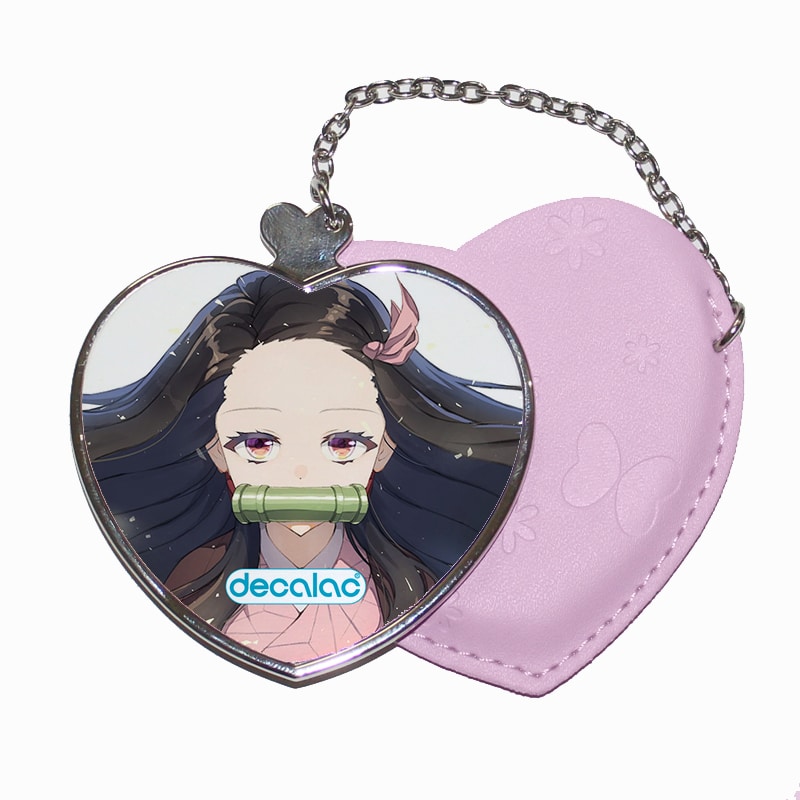 مرآة جيب جلد قلب بتصميم كامادو نيزوكو مرآة جيب جلد قلب بتصميم كامادو نيزوكو