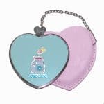 مرآة جيب جلد قلب بتصميم كرتون كاميرا