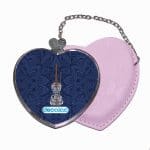 مرآة جيب جلد قلب بتصميم كمان مزخرف