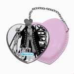 مرآة جيب جلد قلب بتصميم لاو ولوفي ون بيس