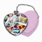 مرآة جيب جلد قلب بتصميم لحظات مهمه ون بيس