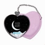 مرآة جيب جلد قلب بتصميم ليله سعيده