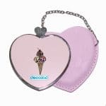 مرآة جيب جلد قلب بتصميم مثلجات الجماجم