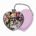 مرآة جيب جلد قلب بتصميم مكس انمي