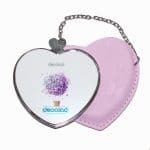 مرآة جيب جلد قلب بتصميم منطاد بالورد