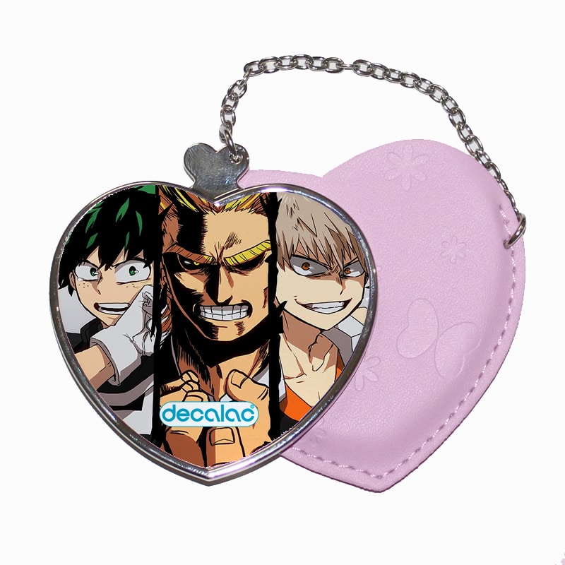 مرآة جيب جلد قلب بتصميم ميدوريا وباكوغو واوول مايت مرآة جيب جلد قلب بتصميم ميدوريا وباكوغو واوول مايت