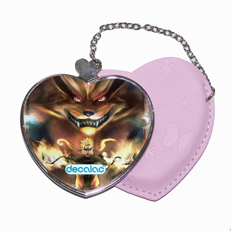 مرآة جيب جلد قلب بتصميم ناروتو وكوراما الكيوبي مرآة جيب جلد قلب بتصميم ناروتو وكوراما الكيوبي