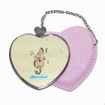 مرآة جيب جلد قلب بتصميم نغمة موسيقية جميلة