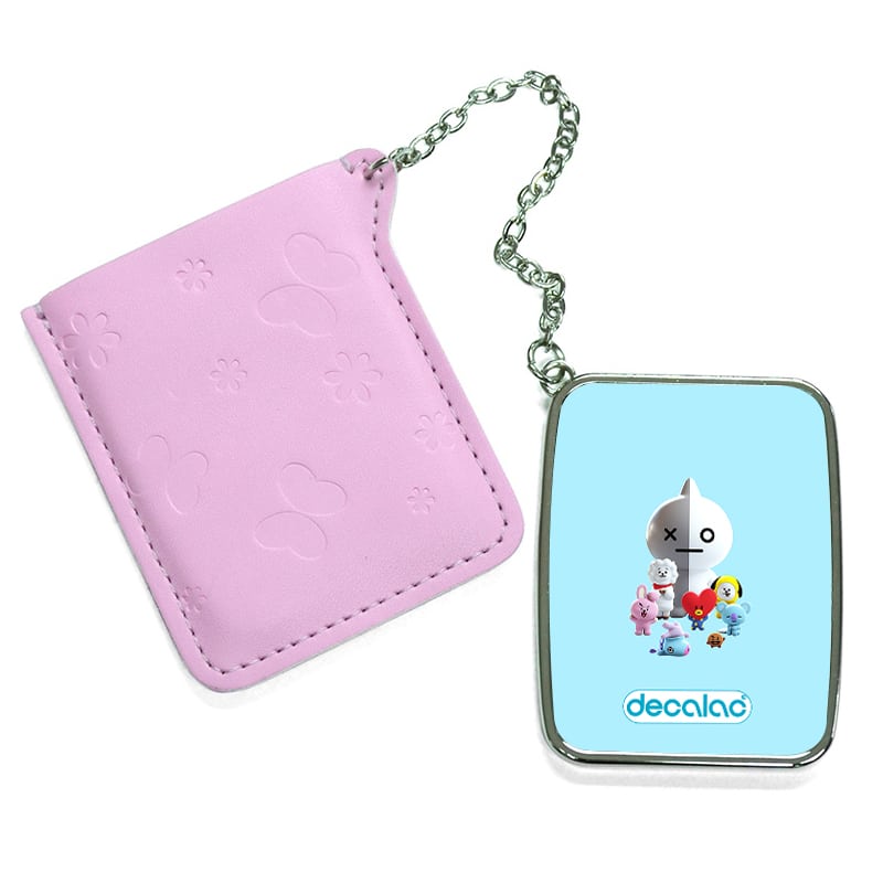 مرآة جيب جلد مستطيلة بتصميم آرمي بتس شخصيات BT21 مرآة جيب جلد مستطيلة بتصميم آرمي بتس شخصيات BT21