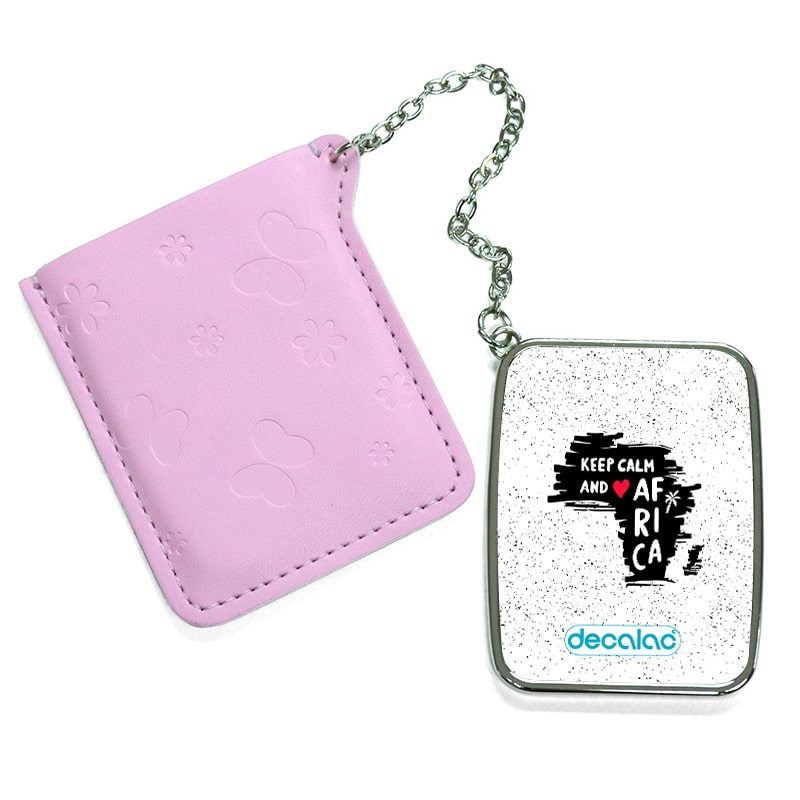 مرآة جيب جلد مستطيلة بتصميم أفريقيا مرآة جيب جلد مستطيلة بتصميم أفريقيا