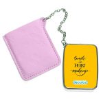 مرآة جيب جلد مستطيلة بتصميم ابتسامه