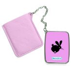 مرآة جيب جلد مستطيلة بتصميم ارنب مخيف