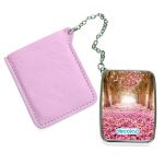 مرآة جيب جلد مستطيلة بتصميم اشجار الساكورا