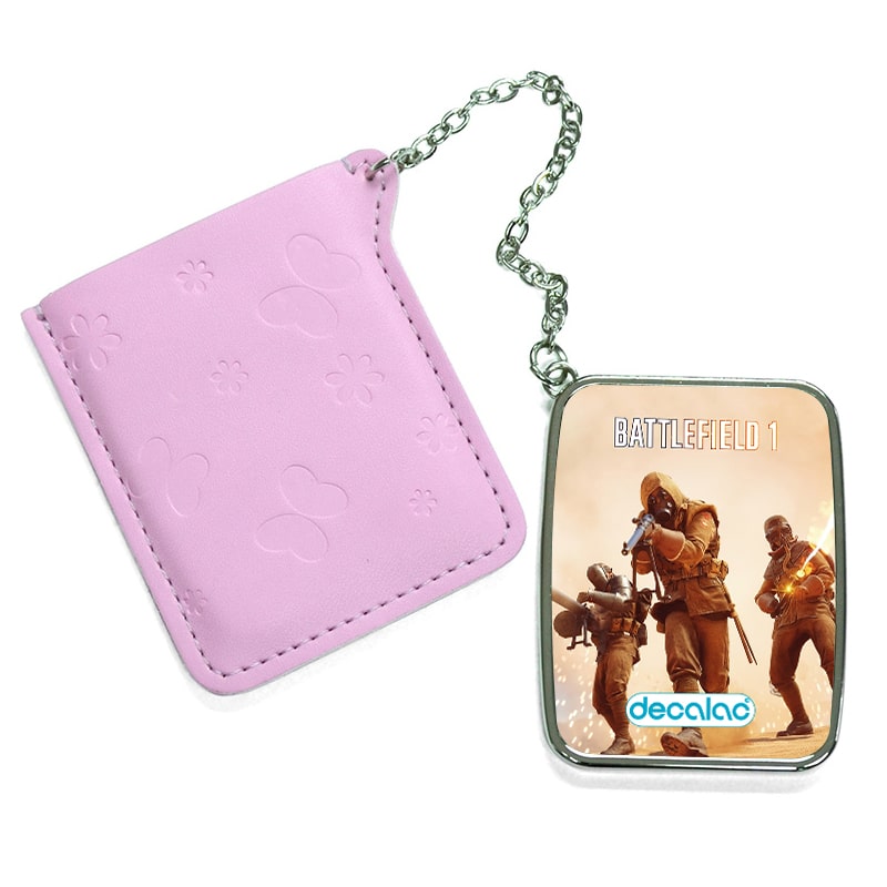 مرآة جيب جلد مستطيلة بتصميم اطلاق النار باتلفيلد مرآة جيب جلد مستطيلة بتصميم اطلاق النار باتلفيلد