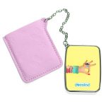 مرآة جيب جلد مستطيلة بتصميم اكسسوارات يد امرأة