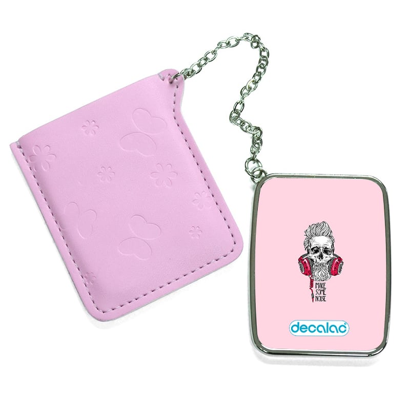 مرآة جيب جلد مستطيلة بتصميم الأستماع الى الموسيقى مرآة جيب جلد مستطيلة بتصميم الأستماع الى الموسيقى