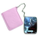 مرآة جيب جلد مستطيلة بتصميم الاميرة مونونوكي مع ذئب