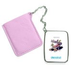 مرآة جيب جلد مستطيلة بتصميم التمساح والصوص