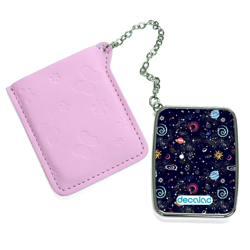 مرآة جيب جلد مستطيلة بتصميم الفضاء والمجرة مرآة جيب جلد مستطيلة بتصميم الفضاء والمجرة