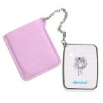 مرآة جيب جلد مستطيلة بتصميم بيت العصفور