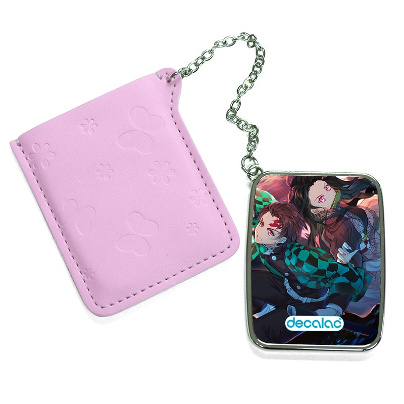 مرآة جيب جلد مستطيلة بتصميم تانجيرو ونيزوكو مرآة جيب جلد مستطيلة بتصميم تانجيرو ونيزوكو