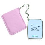 مرآة جيب جلد مستطيلة بتصميم تخرج