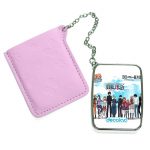 مرآة جيب جلد مستطيلة بتصميم تشابك الأيدي كل الانميات