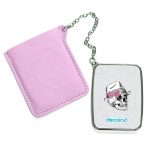 مرآة جيب جلد مستطيلة بتصميم جمجمه بقبعه