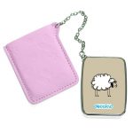 مرآة جيب جلد مستطيلة بتصميم خروف