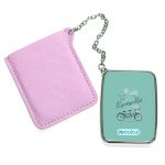 مرآة جيب جلد مستطيلة بتصميم دراجه هوائيه