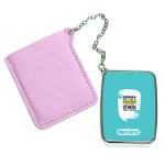 مرآة جيب جلد مستطيلة بتصميم دع القلق