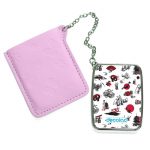 مرآة جيب جلد مستطيلة بتصميم رسومات يابانيه