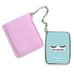 مرآة جيب جلد مستطيلة بتصميم رموش