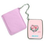 مرآة جيب جلد مستطيلة بتصميم زوجين الحب فلامنغو