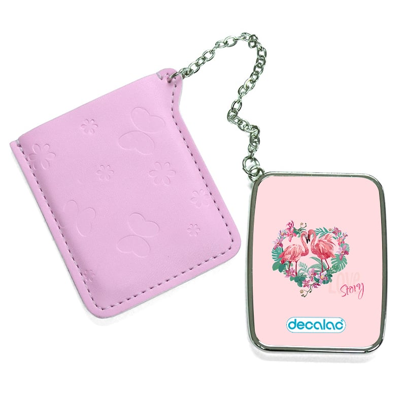 مرآة جيب جلد مستطيلة بتصميم زوجين الحب فلامنغو مرآة جيب جلد مستطيلة بتصميم زوجين الحب فلامنغو