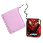 مرآة جيب جلد مستطيلة بتصميم سبايدر مان