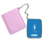 مرآة جيب جلد مستطيلة بتصميم سحليه