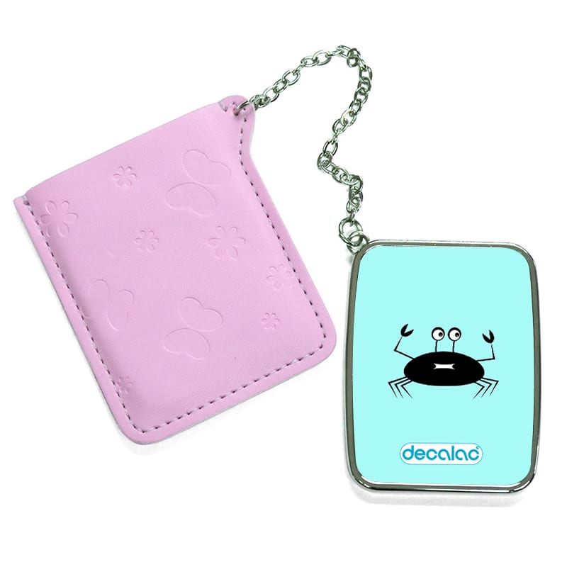 مرآة جيب جلد مستطيلة بتصميم سلطعون خائف مرآة جيب جلد مستطيلة بتصميم سلطعون خائف