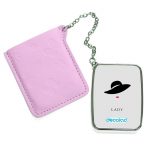 مرآة جيب جلد مستطيلة بتصميم سيدة