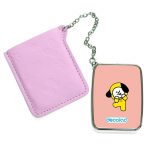 مرآة جيب جلد مستطيلة بتصميم شخصيه شيمي BT21