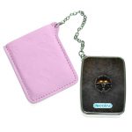 مرآة جيب جلد مستطيلة بتصميم شعار ذا ويتشر