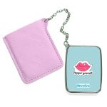 مرآة جيب جلد مستطيلة بتصميم شفاه جذابه