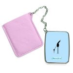 مرآة جيب جلد مستطيلة بتصميم طائر أسود