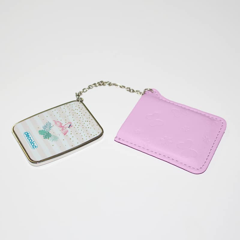 مرآة-جيب-جلد-مستطيلة-بتصميم-طائر-الفلامنجو-1