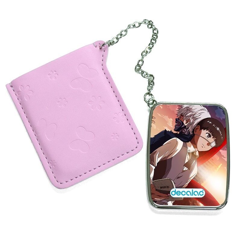 مرآة جيب جلد مستطيلة بتصميم طوكيو الغول مرآة جيب جلد مستطيلة بتصميم طوكيو الغول