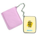 مرآة جيب جلد مستطيلة بتصميم عبارات انجليزيه