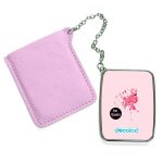 مرآة جيب جلد مستطيلة بتصميم فلامنجو وردي