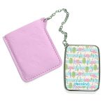 مرآة جيب جلد مستطيلة بتصميم فلامنغو الاستوائية