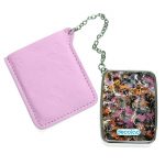 مرآة جيب جلد مستطيلة بتصميم فن تجريدي