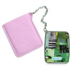 مرآة جيب جلد مستطيلة بتصميم فن تجريدي